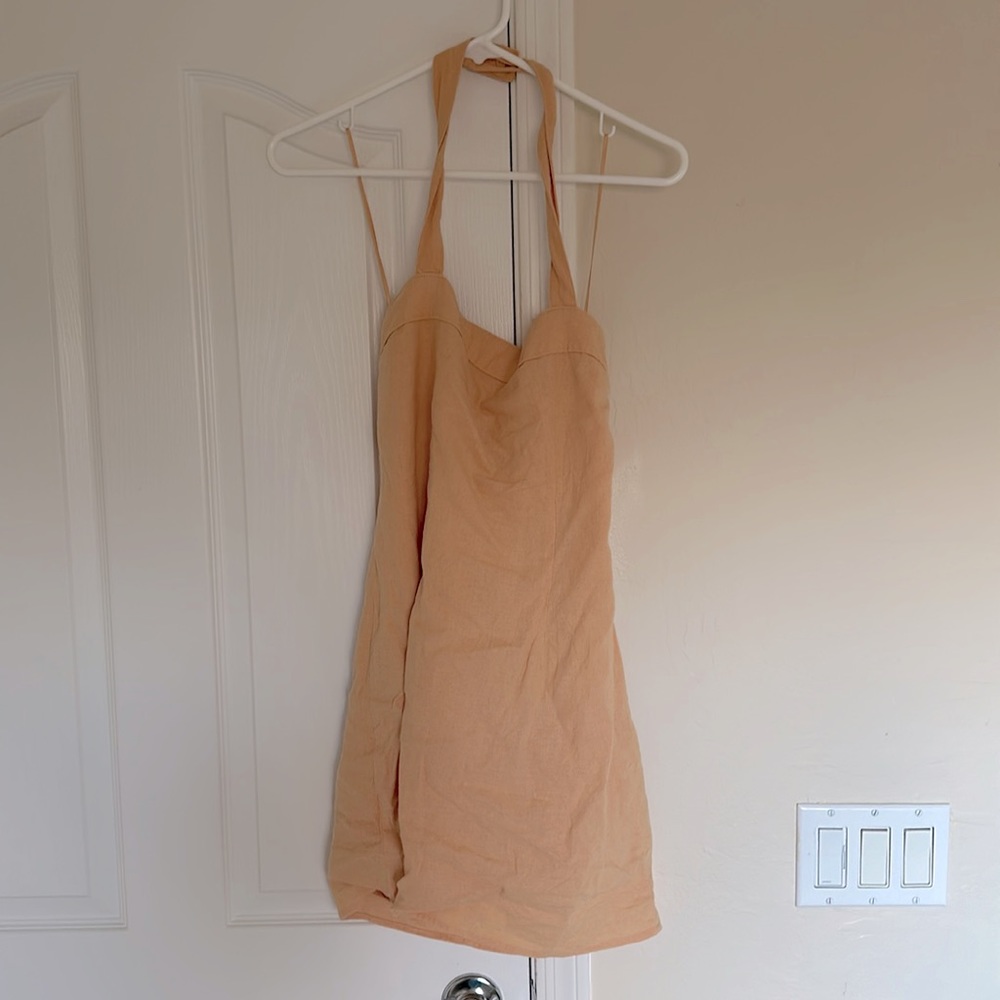 Abercrombie orange halter mini dress